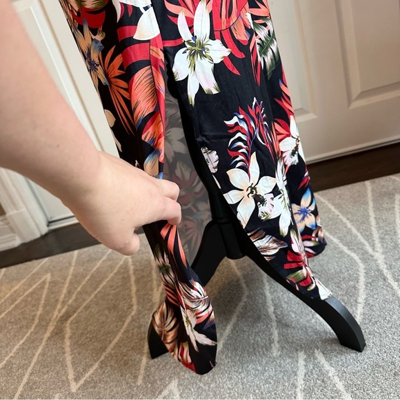 Huskary Black Hawaiian Tropical Split Hem Maxi Mumu Dress - Picture 4 of 10